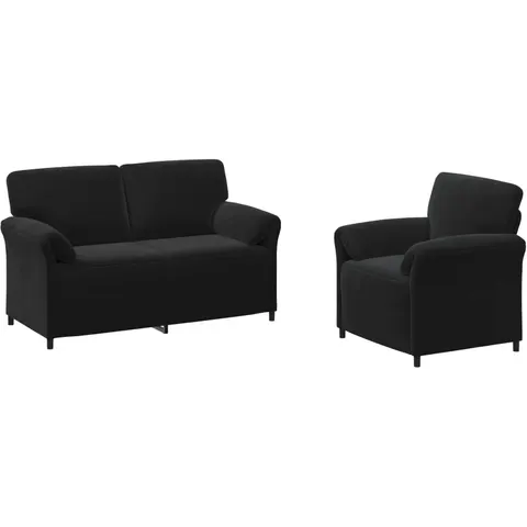 vidaXL Ensemble de Canapés 2 pc Noir Velours – 776821 – image 1