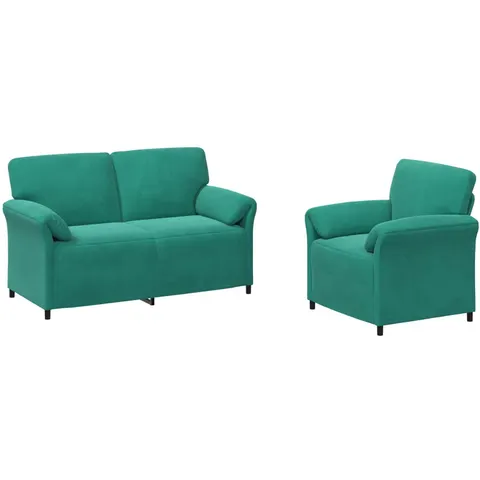 vidaXL Ensemble de Canapés 2 pc Turquoise Velours – 776869 – image 1