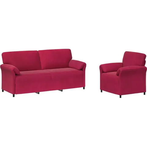 vidaXL Ensemble de Canapés 2 pc Bordeaux Velours – 776951 – image 1