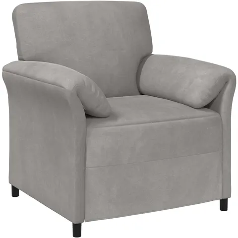 vidaXL Canapé 1 place Gris clair Velours – image 1