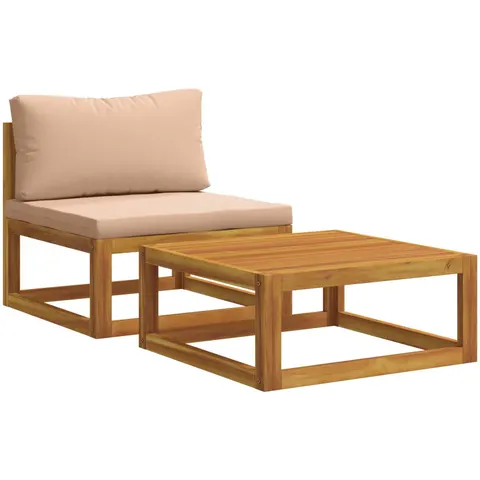 vidaXL Ensemble de canapés modulaires avec coussins 2 pc – image 1