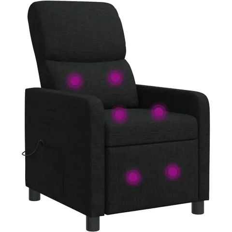 vidaXL Fauteuil de massage inclinable Noir Polyester – image 1
