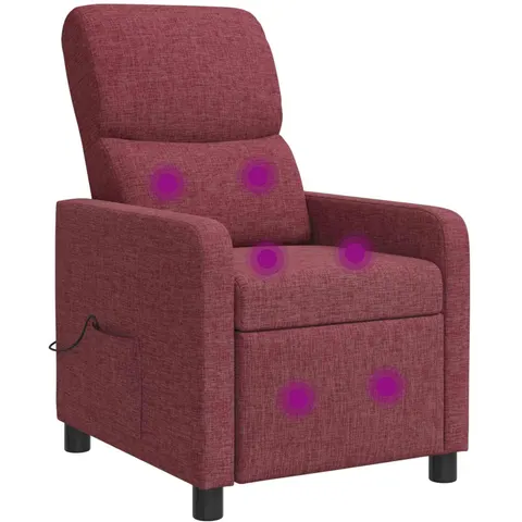 vidaXL Fauteuil de massage inclinable Bordeaux Polyester – image 1