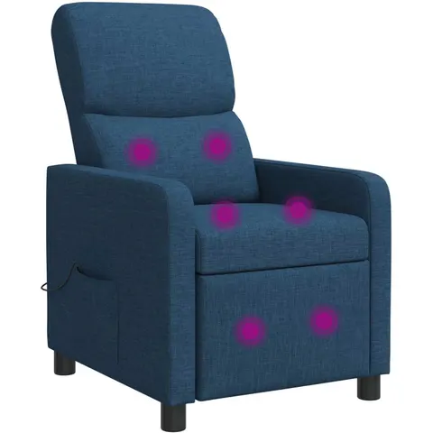 vidaXL Fauteuil de massage inclinable Bleu Polyester – image 1