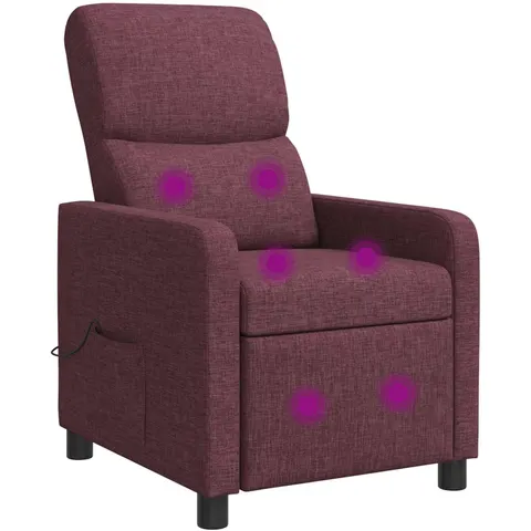 vidaXL Fauteuil de massage inclinable Pourpre Polyester – image 1