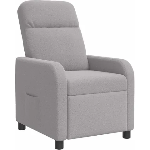 vidaXL Fauteuil inclinable Gris clair Bouclé – image 1
