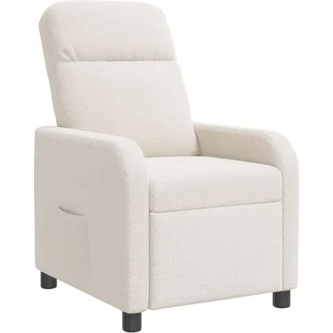 vidaXL Fauteuil inclinable Crème Bouclé – image 1