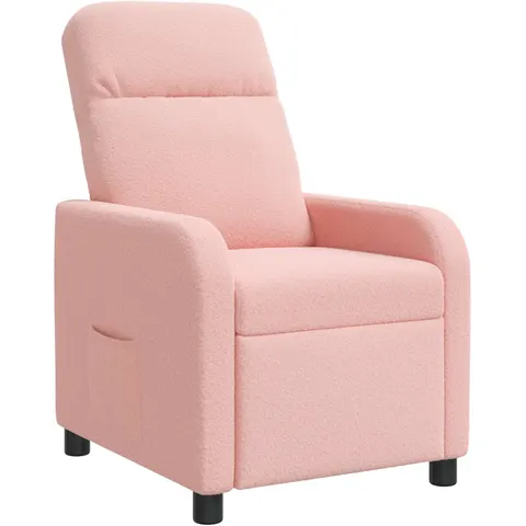 vidaXL Fauteuil inclinable Rose Bouclé – image 1