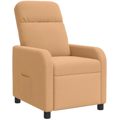 vidaXL Fauteuil inclinable Beige Bouclé – image 1