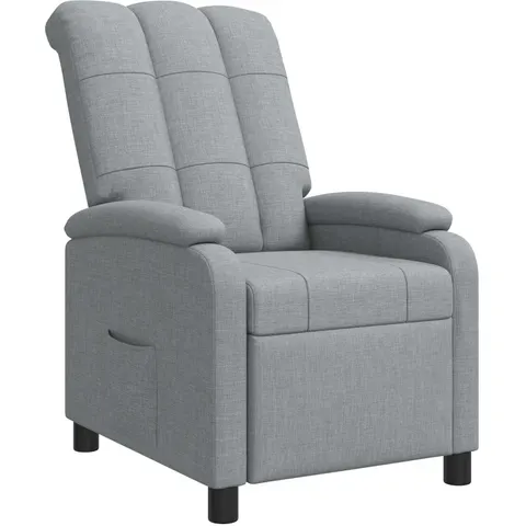 vidaXL Fauteuil inclinable Gris clair Tissu – 236740 – image 1