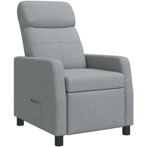 vidaXL Fauteuil inclinable Gris clair Tissu – 237624 – image 1