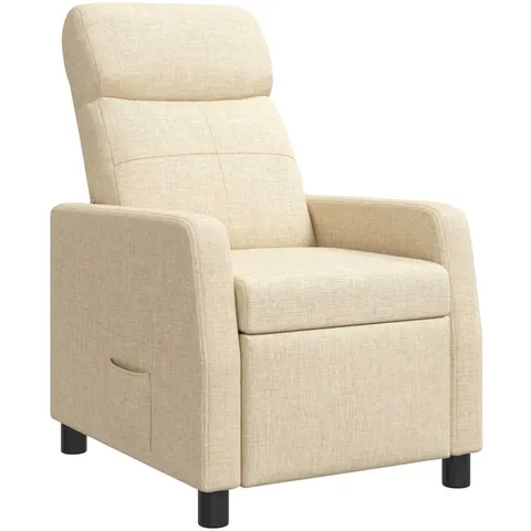 vidaXL Fauteuil inclinable Crème Tissu – 237693 – image 1