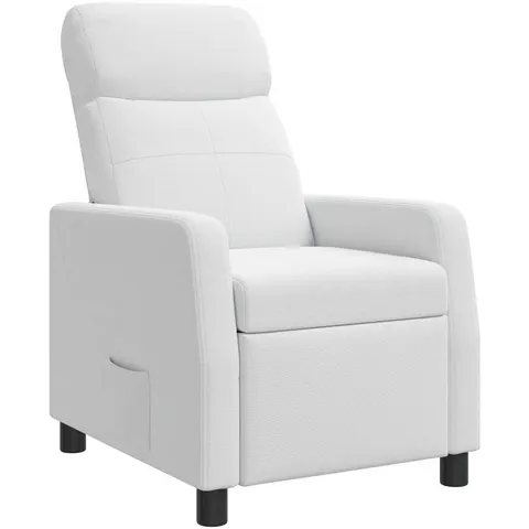 vidaXL Fauteuil inclinable Blanc Tissu – 237716 – image 1