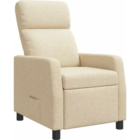 vidaXL Fauteuil inclinable Crème Tissu – 238010 – image 1