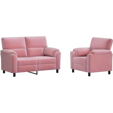 vidaXL Ensemble de Canapés 2 pcs Rose Velours – 294597 – image 1