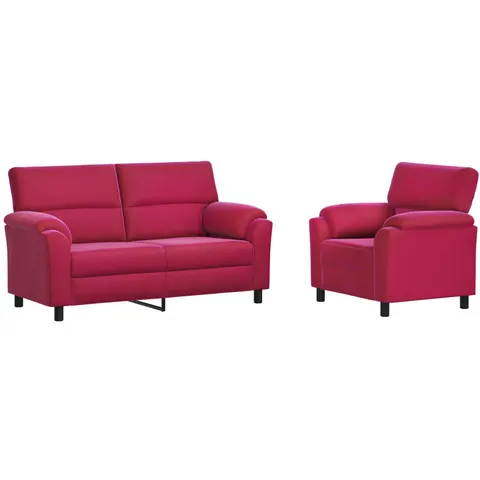 vidaXL Ensemble de Canapés 2 pcs Bordeaux Velours – 294740 – image 1