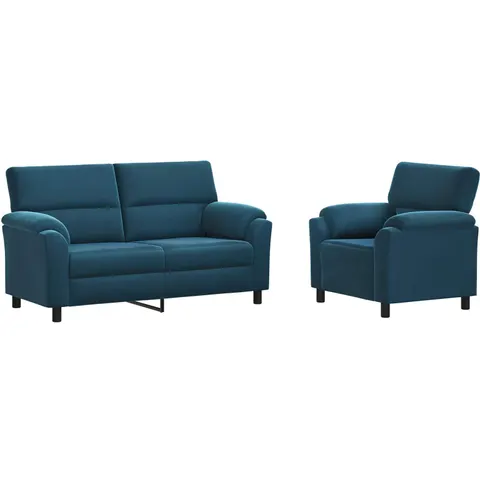 vidaXL Ensemble de Canapés 2 pcs Bleu Velours – 294788 – image 1