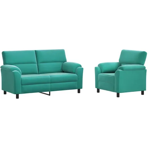 vidaXL Ensemble de Canapés 2 pcs Turquoise Velours – 294795 – image 1