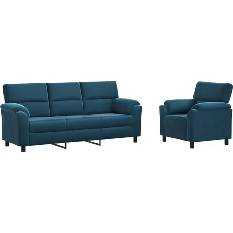 vidaXL Ensemble de Canapés 2 pcs Bleu Velours – 294924 – image 1