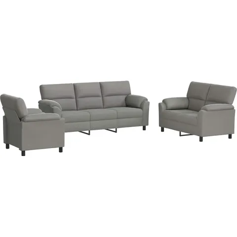 vidaXL Ensemble de Canapés 3 pcs Gris clair Velours – 294979 – image 1