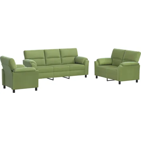 vidaXL Ensemble de Canapés 3 pcs Vert clair Velours – 295006 – image 1