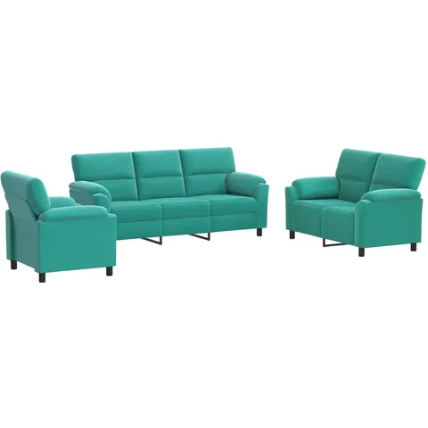 vidaXL Ensemble de Canapés 3 pcs Turquoise Velours – 295075 – image 1