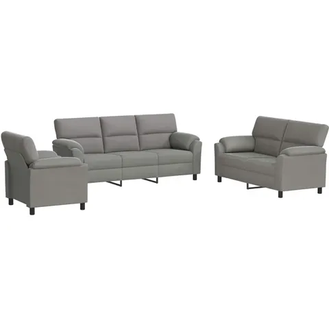vidaXL Ensemble de Canapés 3 pcs Gris clair Velours – 295112 – image 1