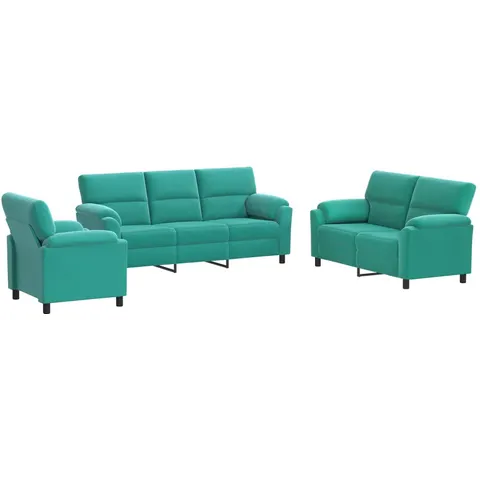 vidaXL Ensemble de Canapés 3 pcs Turquoise Velours – 295211 – image 1