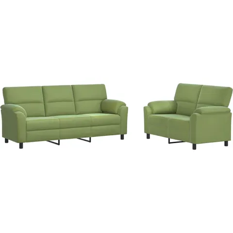 vidaXL Ensemble de Canapés 2 pcs Vert clair Velours – 295280 – image 1