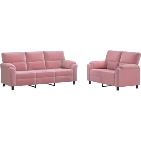 vidaXL Ensemble de Canapés 2 pcs Rose Velours – 295297 – image 1