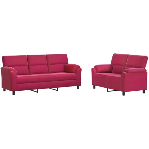 vidaXL Ensemble de Canapés 2 pcs Bordeaux Velours – 295303 – image 1