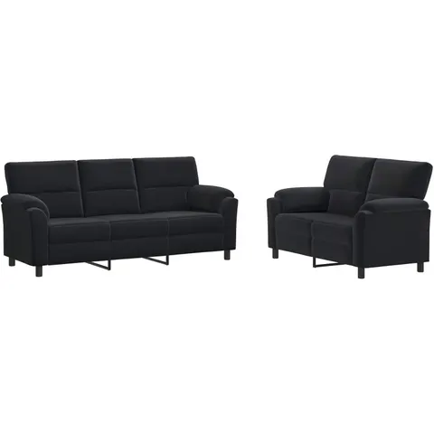 vidaXL Ensemble de Canapés 2 pcs Noir Velours – 295310 – image 1