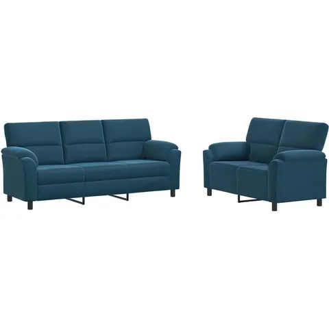 vidaXL Ensemble de Canapés 2 pcs Bleu Velours – 295341 – image 1