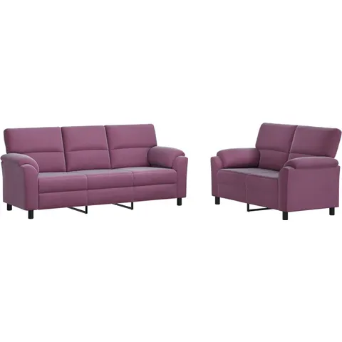 vidaXL Ensemble de Canapés 2 pcs Pourpre Velours – 295389 – image 1