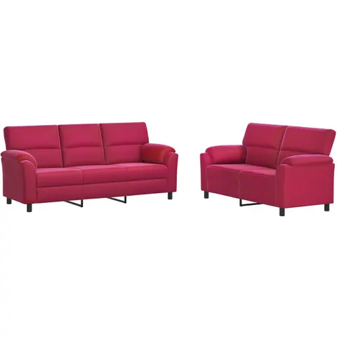 vidaXL Ensemble de Canapés 2 pcs Bordeaux Velours – 295440 – image 1