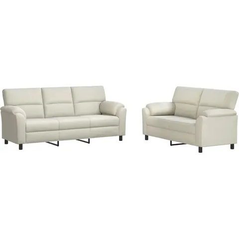 vidaXL Ensemble de Canapés 2 pcs Crème Velours – 295471 – image 1