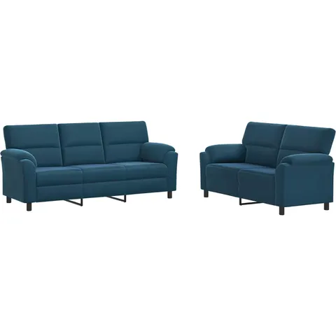 vidaXL Ensemble de Canapés 2 pcs Bleu Velours – 295488 – image 1