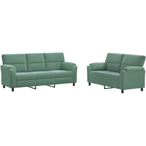 vidaXL Ensemble de Canapés 2 pcs Vert Mer Velours – 295501 – image 1