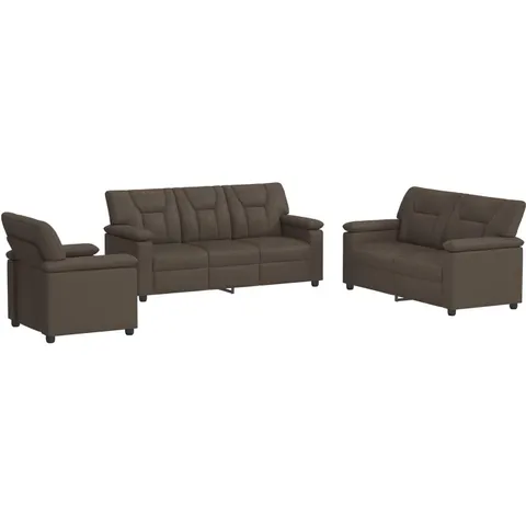 vidaXL Ensemble de Canapés 3 pcs Gris Simili cuir – 295884 – image 1