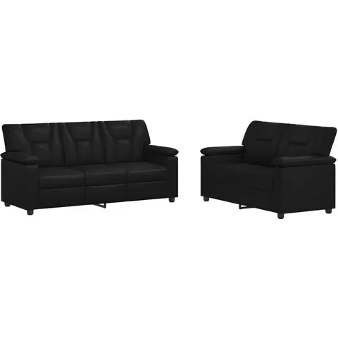 vidaXL Ensemble de Canapés 2 pcs Noir Simili cuir – 295938 – image 1
