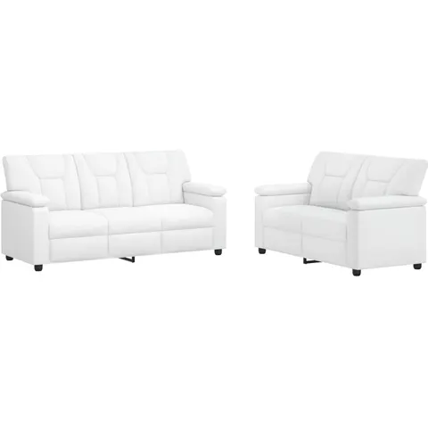 vidaXL Ensemble de Canapés 2 pcs Blanc Simili cuir – 296003 – image 1