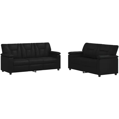 vidaXL Ensemble de Canapés 2 pcs Noir Simili cuir – 296010 – image 1
