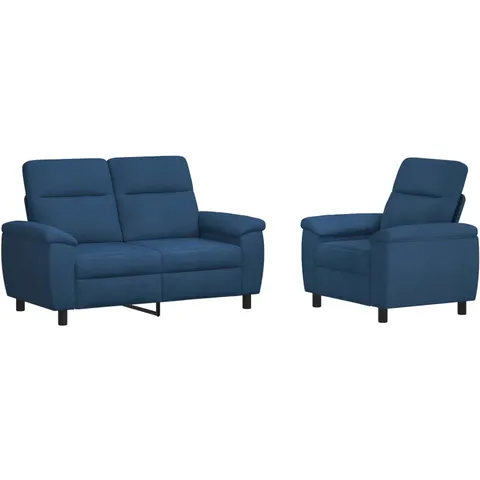 vidaXL Ensemble de Canapés 2 pcs Bleu Tissu – 296171 – image 1