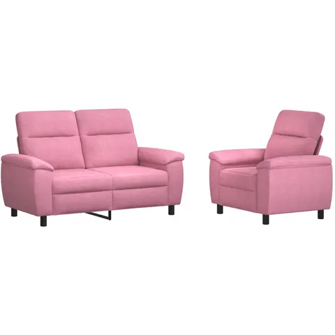 vidaXL Ensemble de Canapés 2 pcs Rose Tissu – 296218 – image 1