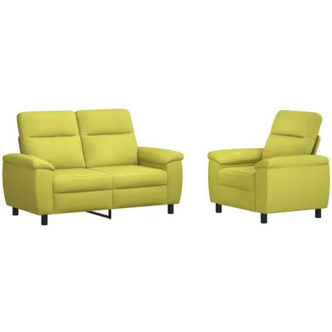 vidaXL Ensemble de Canapés 2 pcs Vert clair Tissu – 296263 – image 1