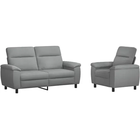 vidaXL Ensemble de Canapés 2 pcs Gris clair Tissu – 296324 – image 1