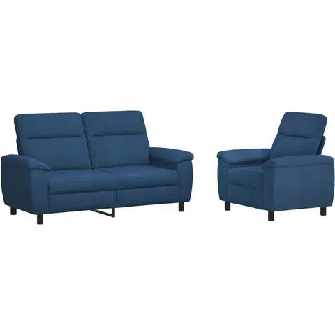vidaXL Ensemble de Canapés 2 pcs Bleu Tissu – 296409 – image 1