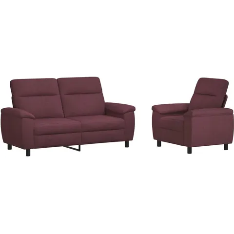 vidaXL Ensemble de Canapés 2 pcs Pourpre Tissu – 296485 – image 1
