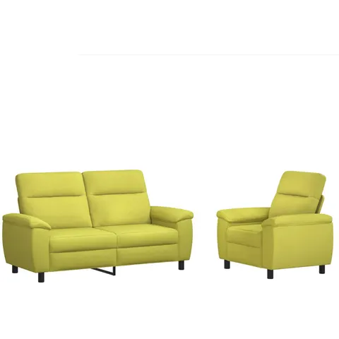 vidaXL Ensemble de Canapés 2 pcs Vert clair Tissu – 296492 – image 1