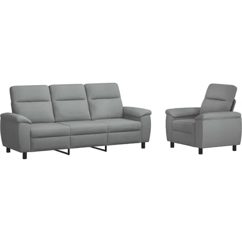 vidaXL Ensemble de Canapés 2 pcs Gris clair Tissu – 296553 – image 1